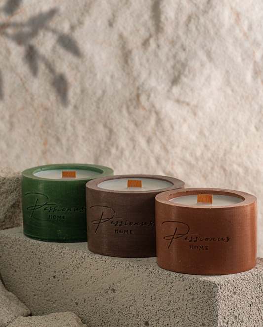 renkli beton kokulu mum silindir anele