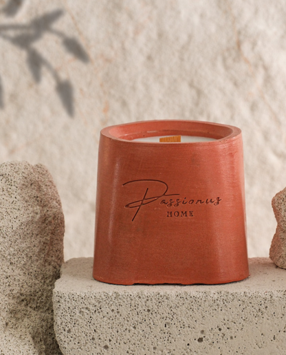 kırmızı beton kokulu mum geniş yüzey alarga