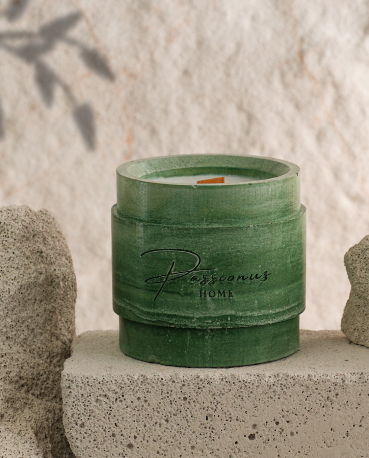 yeşil beton kokulu mum kemerli cenova