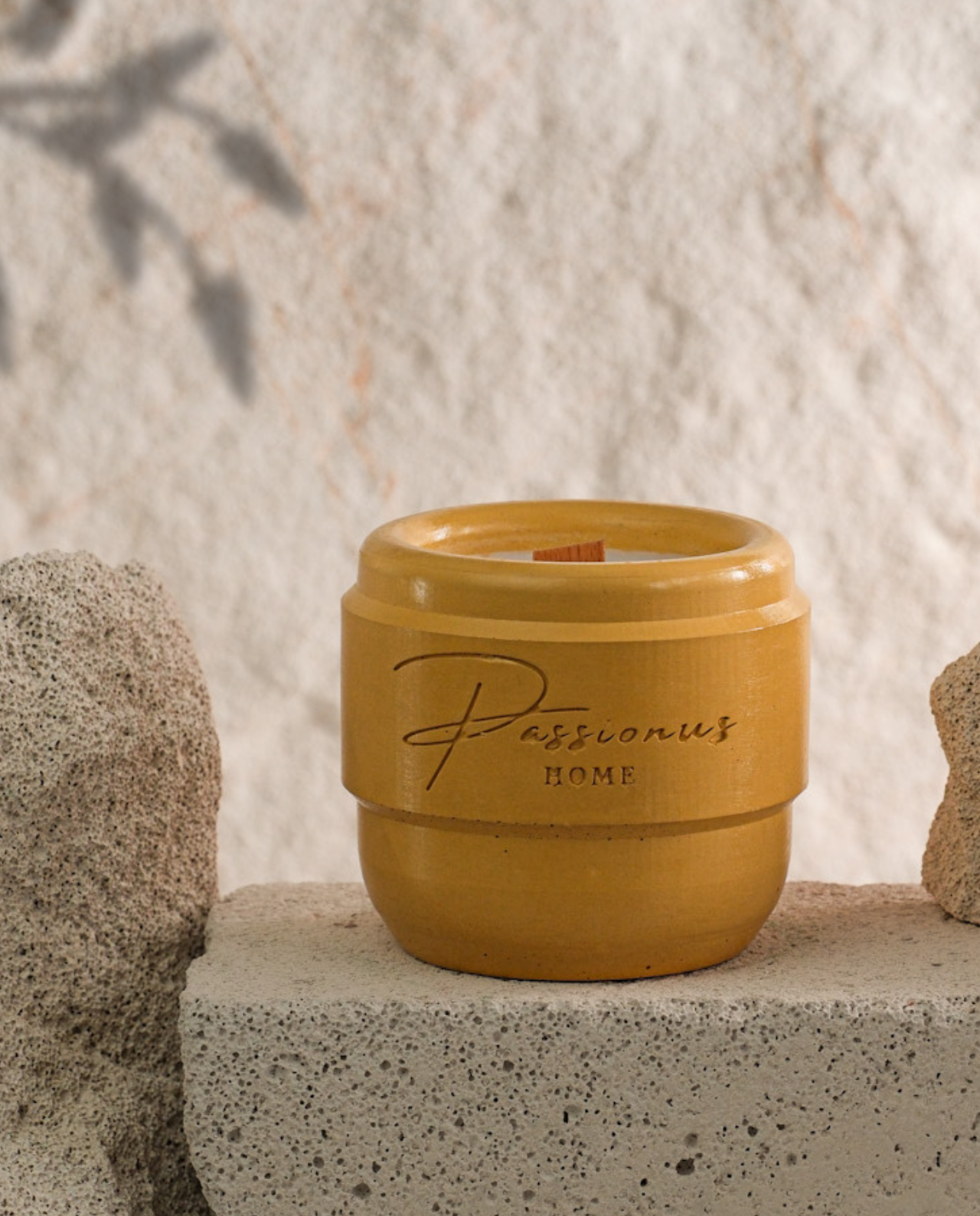 sarı beton kokulu mum kemerli alesta