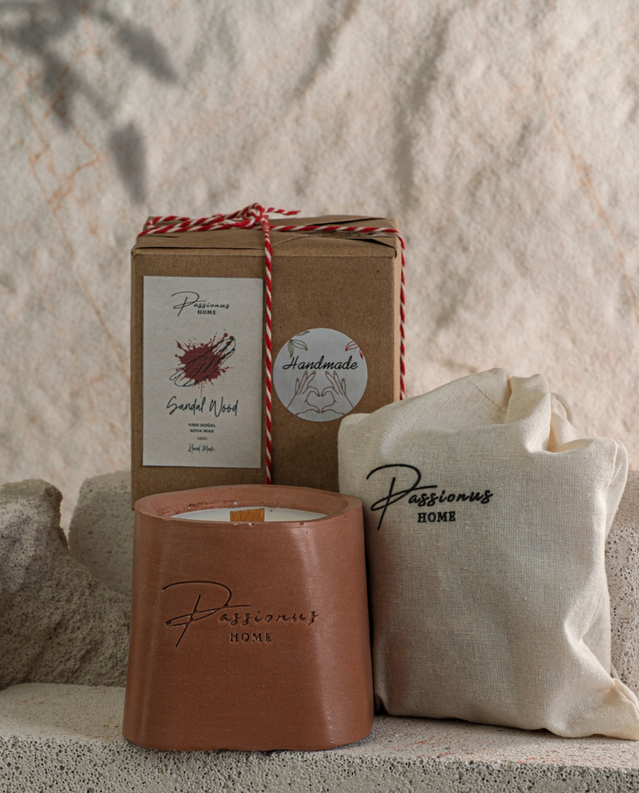 kahverengi beton kokulu mum geniş yüzey alarga paketleme