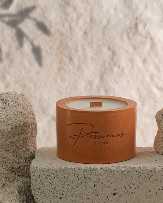 turuncu beton kokulu mum silindir anele