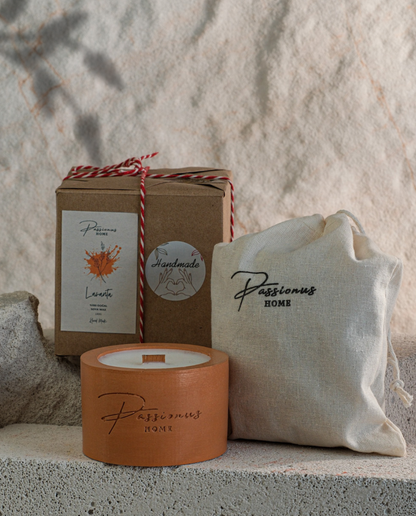 turuncu beton kokulu mum silindir anele paketleme