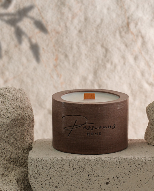 koyu kahve beton kokulu mum silindir anele