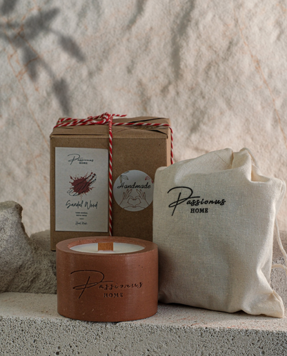 kahverengi beton kokulu mum silindir anele paketleme