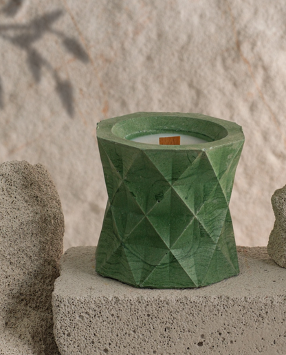 yeşil beton kokulu mum baklava difana